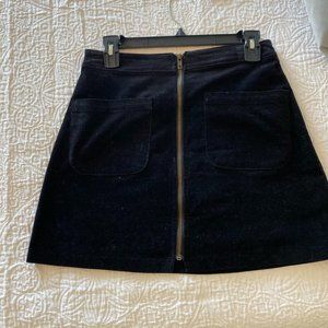 Black Corduroy Mini Skirt